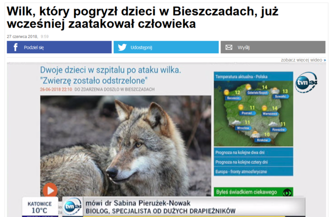 Das polnische Nachrichtenportal TV24 berichtete am Mittwoch über den Vorfall